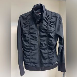 Fila Sport women’s ruched front black jacket, size large